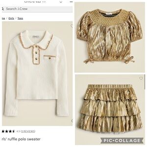 J. Crew Girls' Gold Party Trio
